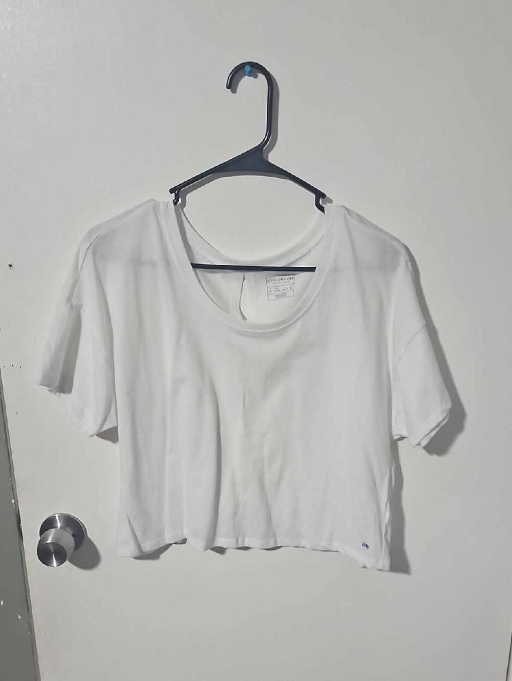 White Cropped Crewneck Tee Cyclehouse Brand